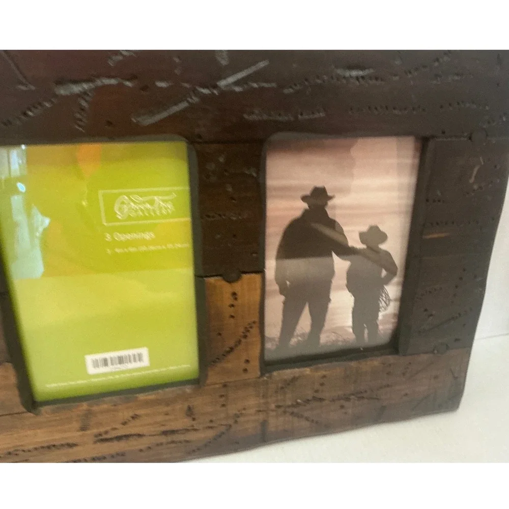 Hobby Lobby Green Tree Gallery 3 Opening Rustic Wood Collage Frame 4x6 Western